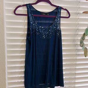 APT 9 blue Sequined tank sz M